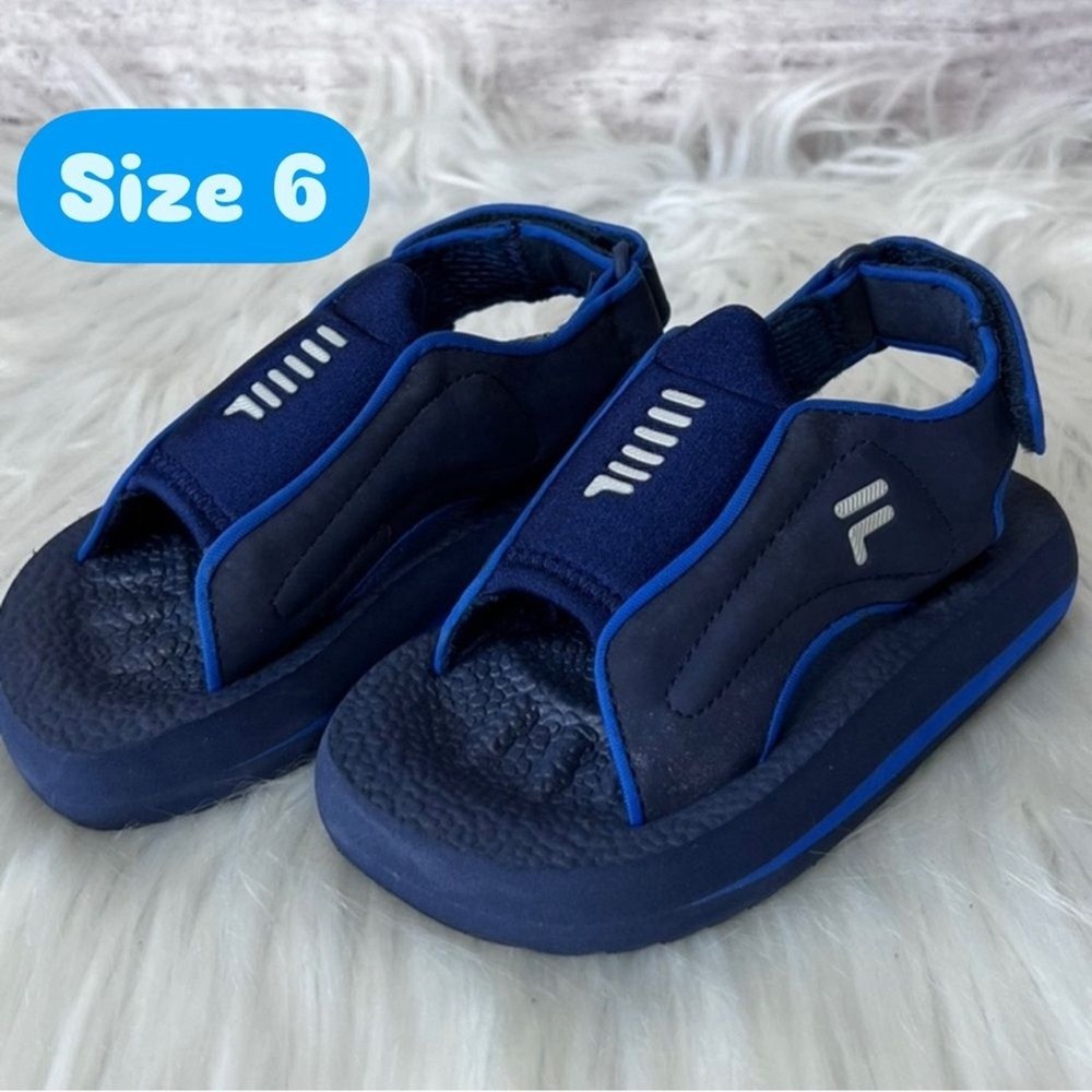 Fila Infs‎ Fun 4 You Navy Royal Blue Infant Sandals Size 6 72S059EE-415